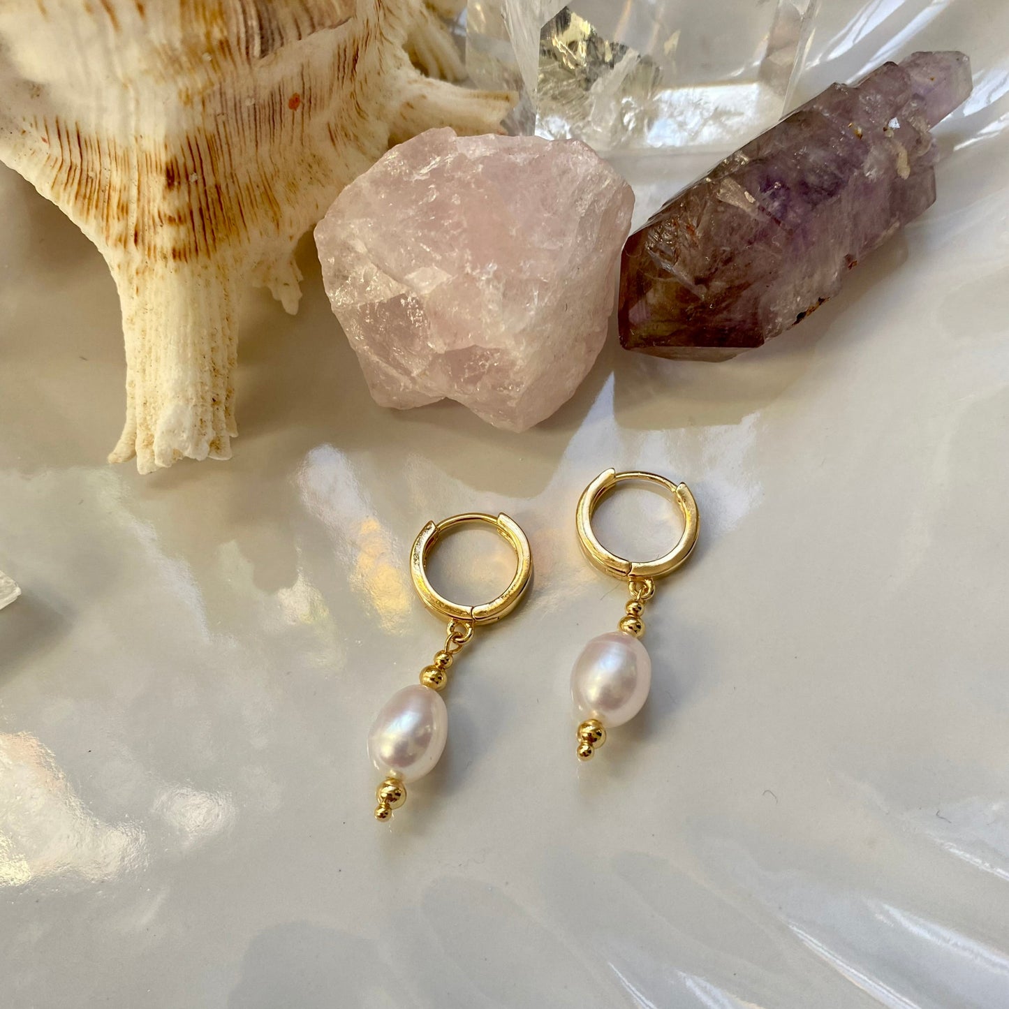 Freshwater Pearl Huggies