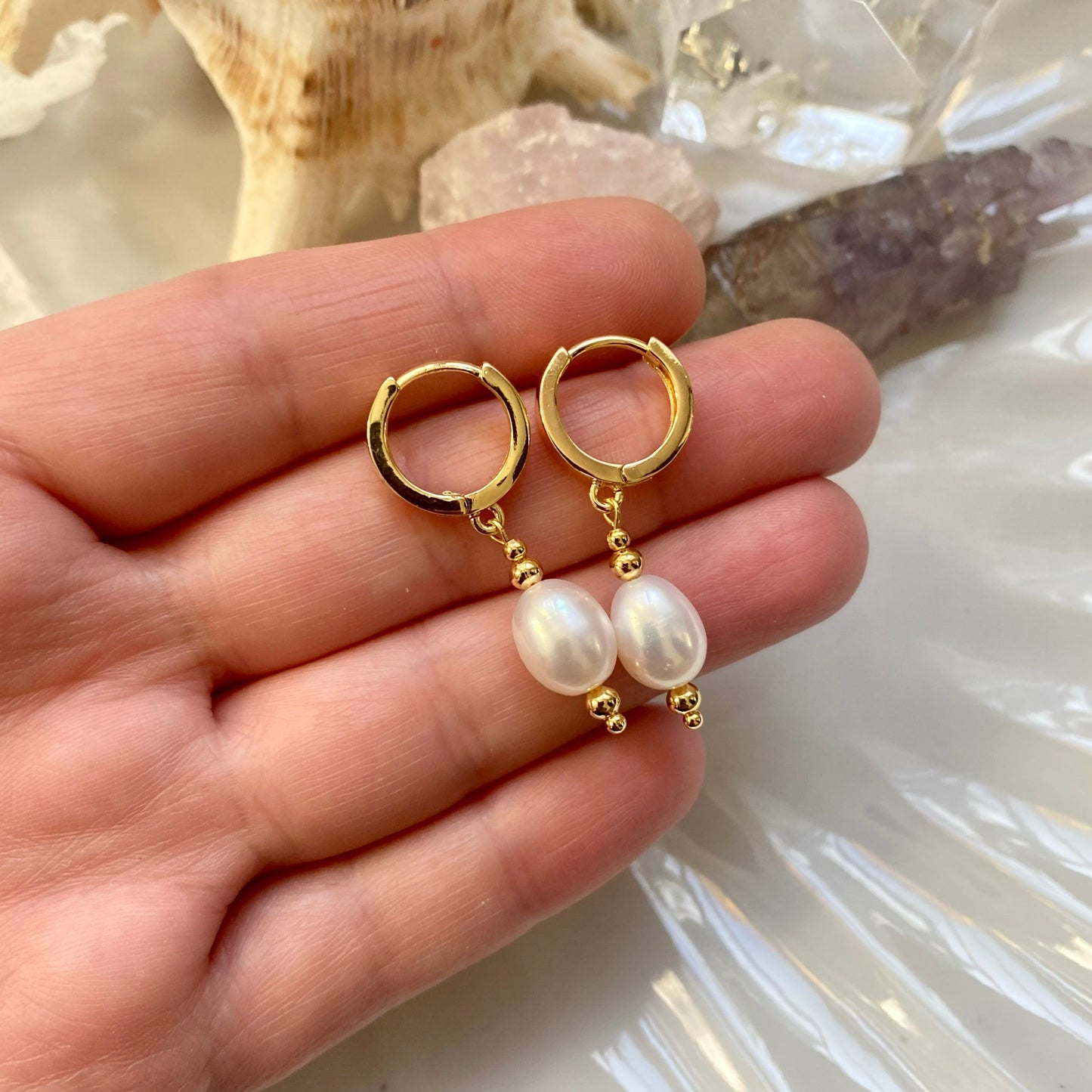 Freshwater Pearl Huggies