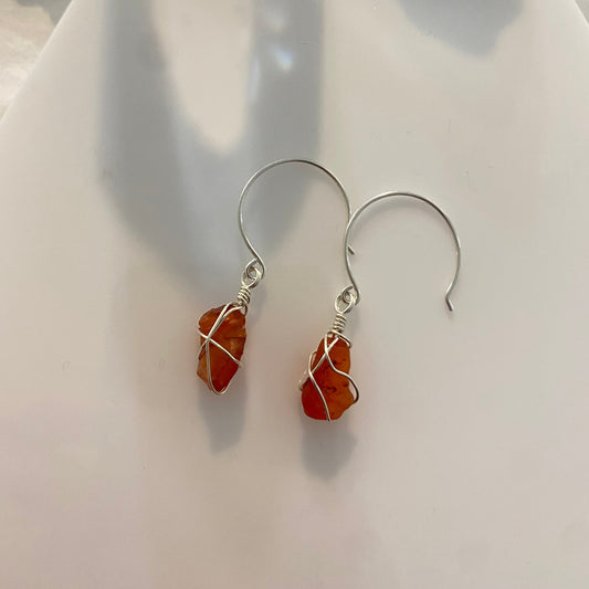 Sterling Silver Carnelian hoops