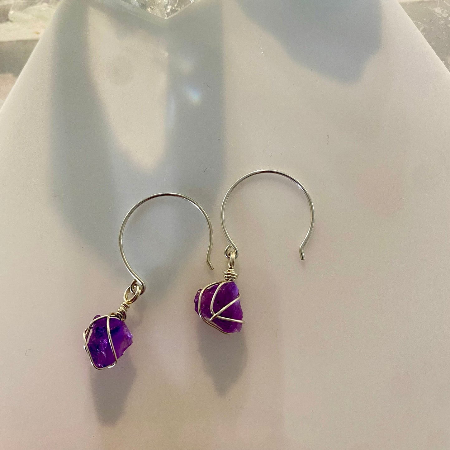 Sterling Silver Amethyst Hoops