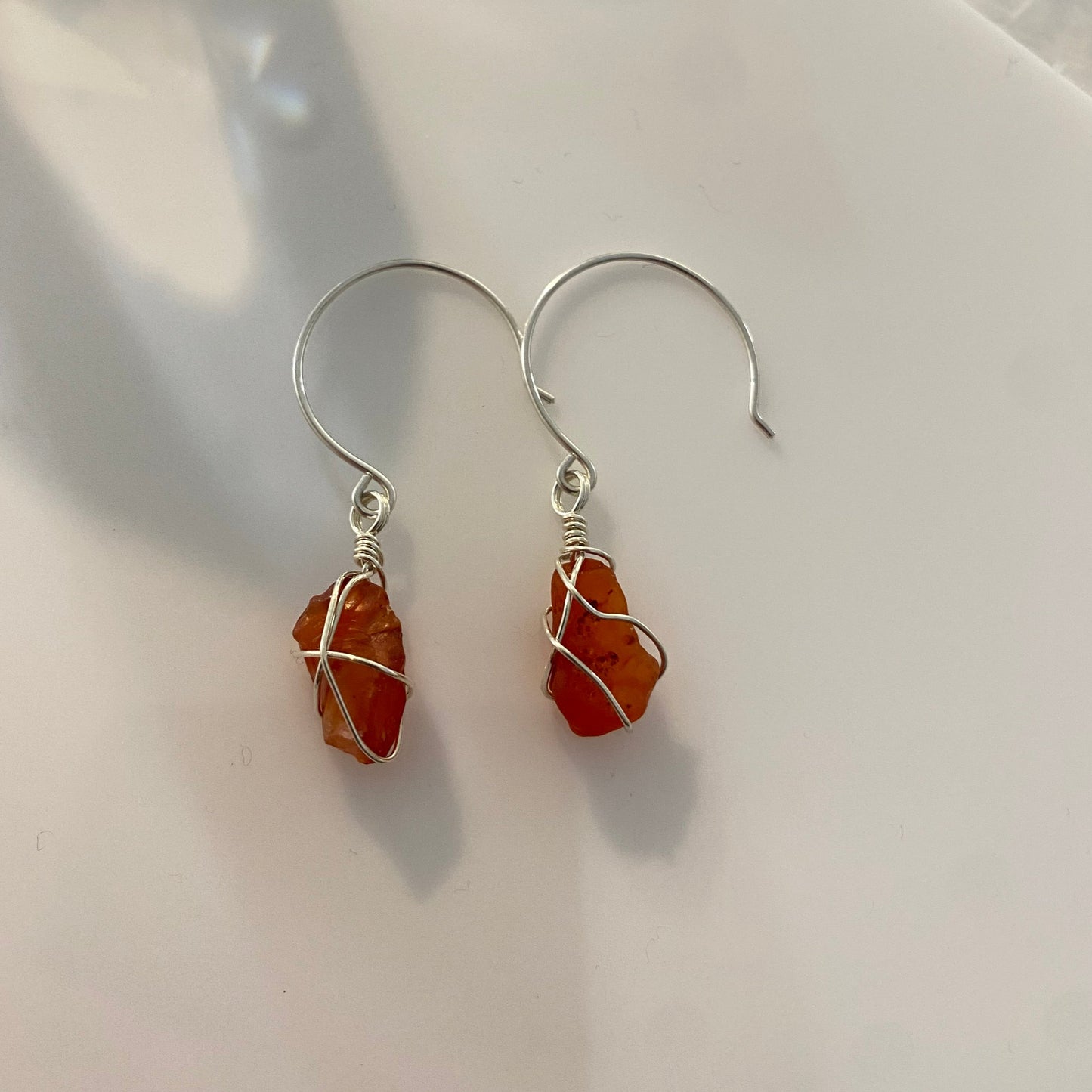 Sterling Silver Carnelian hoops